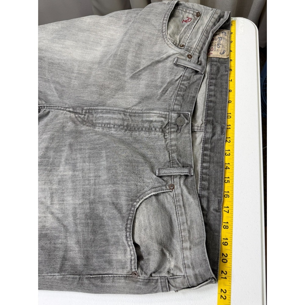 Polo Ralph Lauren Hampton Straight Gray Jeans Mens 44x34 Vintage Y2K Grunge - Picture 8 of 12